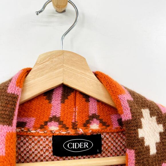 Cider Southwestern Fringe Chunky Cardigan Sweater - Picture 3 of 5